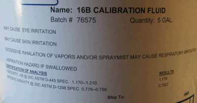 Injector flow testing fluid